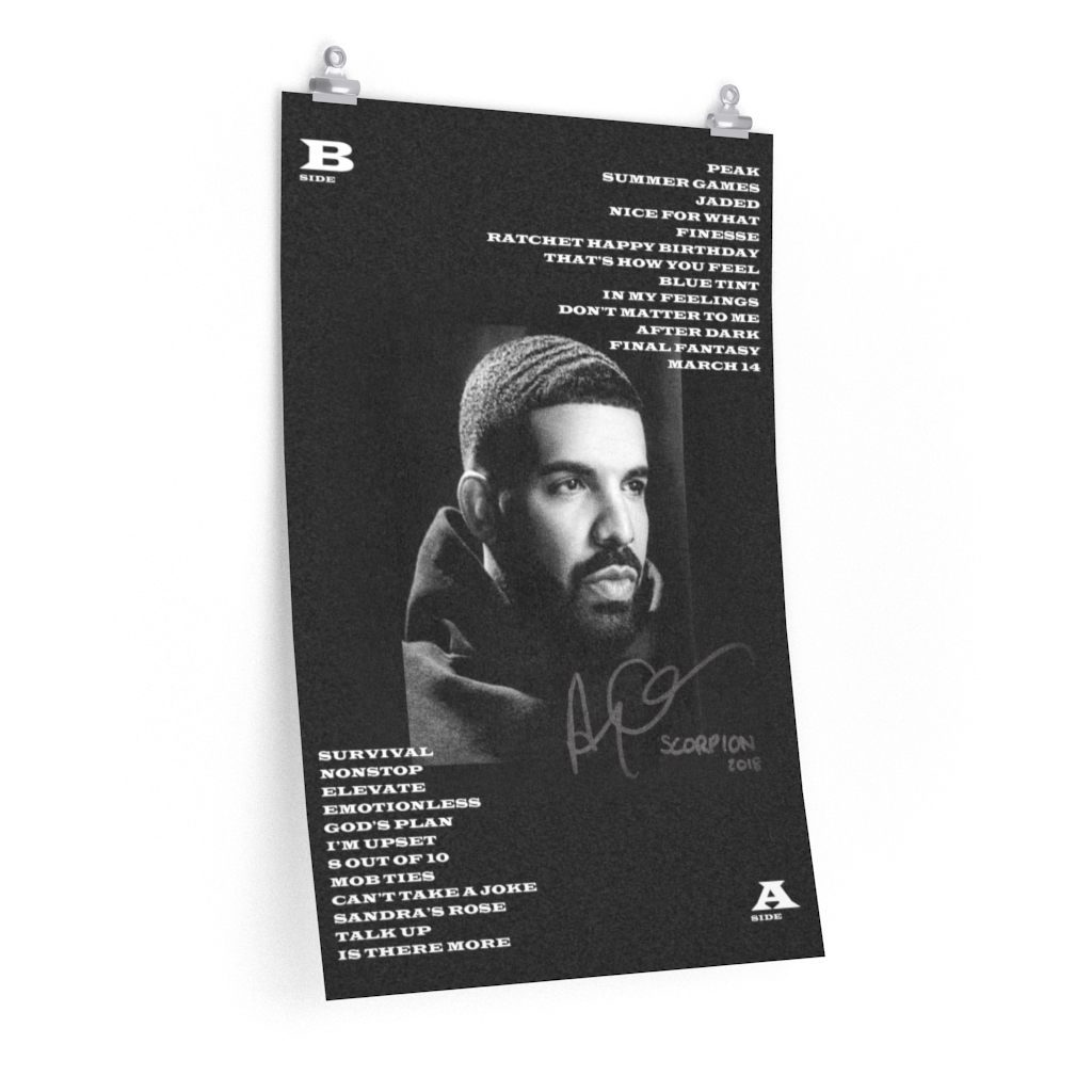 Drake - Scorpion Tracklist Poster - The Fresh Stuff USA